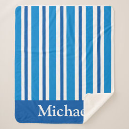 COBERTOR SHERPA STRIPES AZUIS CHANQUETE SHERPA