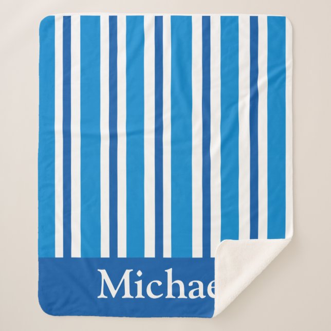 COBERTOR SHERPA STRIPES AZUIS CHANQUETE SHERPA (Frente)