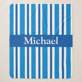 COBERTOR SHERPA STRIPES AZUIS CHANQUETE SHERPA