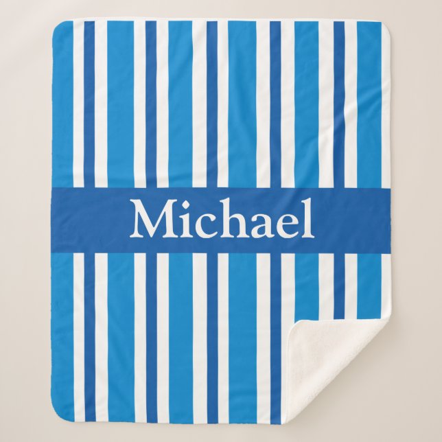 COBERTOR SHERPA STRIPES AZUIS CHANQUETE SHERPA (Frente)