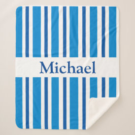 COBERTOR SHERPA STRIPES AZUIS CHANQUETE SHERPA