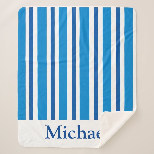 COBERTOR SHERPA STRIPES AZUIS CHANQUETE SHERPA (Frente)