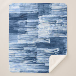 Cobertor Sherpa Stripes de Cor da Água Azul: Padrão Geométrico