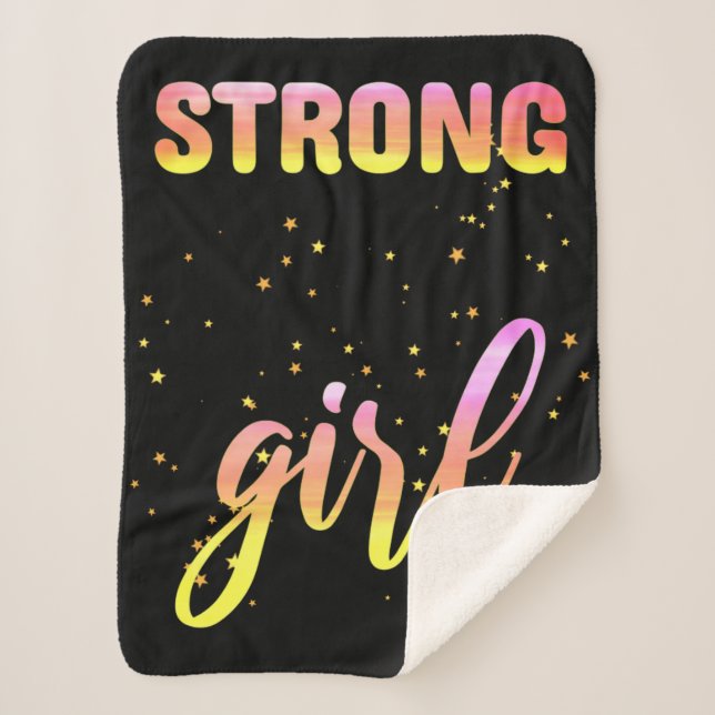 Cobertor Sherpa Strong Girl Pastel Star (Frente)