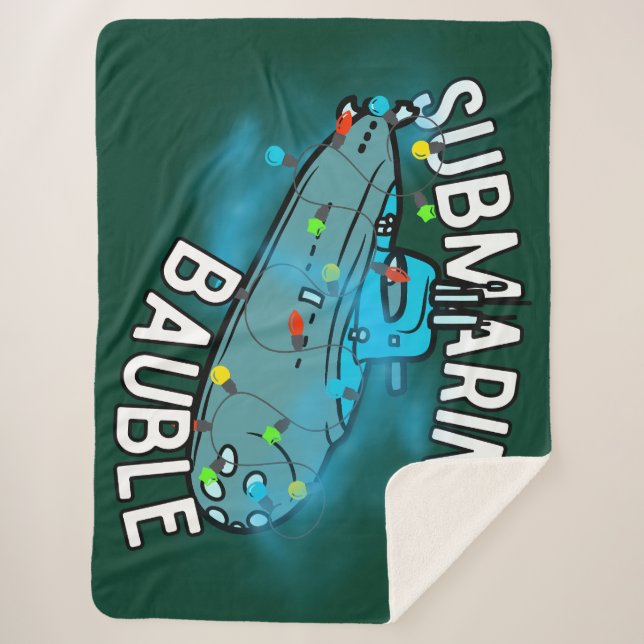 Cobertor Sherpa Submarino, bauble, natal (Frente)