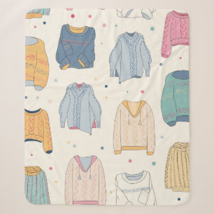 Cobertor Sherpa Suéteres multicoloridos, aconchegantes, inverno q