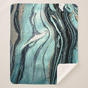 Cobertor Sherpa Suminagashi, Arte Japonesa.