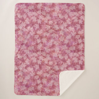Cobertor Sherpa Sunbleached Maple Leaves on Red Sherpa Blanket