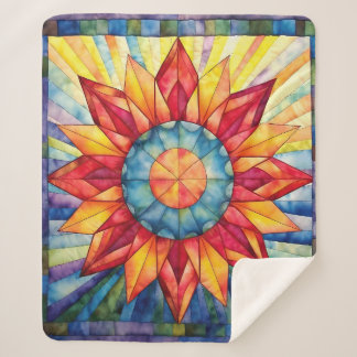 Cobertor Sherpa Sunburst Medallion Quilt
