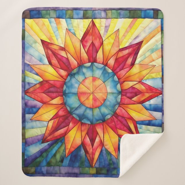 Cobertor Sherpa Sunburst Medallion Quilt (Frente)