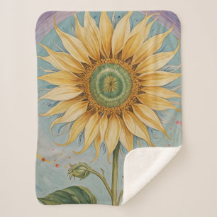 Cobertor Sherpa Sunflower Whimsy