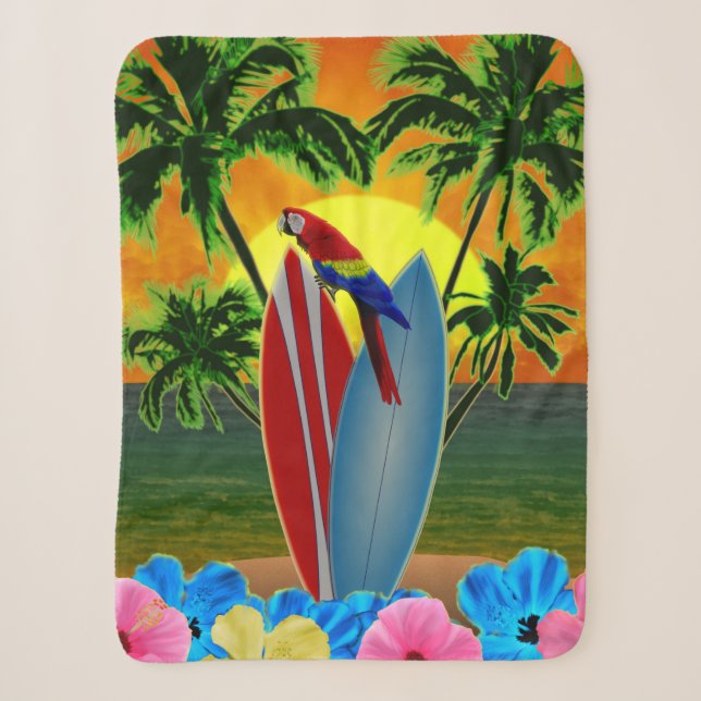 Cobertor Sherpa Sunny Beach Surfing (Frente)