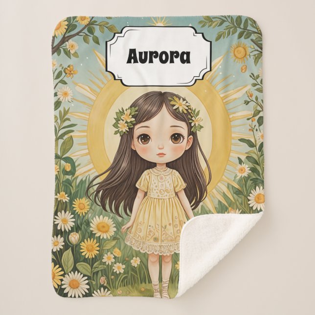 Cobertor Sherpa Sunny Serenade Personalizada (Frente)