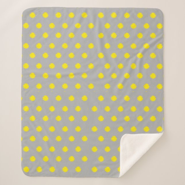 Cobertor Sherpa Sunny Splatter Polka Dot Pattern (Frente)