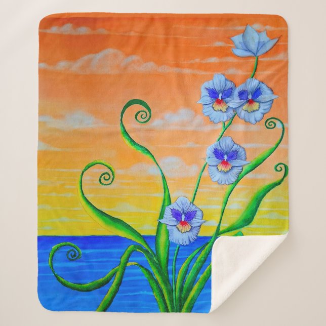 Cobertor Sherpa Sunset Orquídeo (Frente)