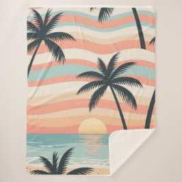 Cobertor Sherpa Sunset Palms – Tropical Sunset Shower Curtain