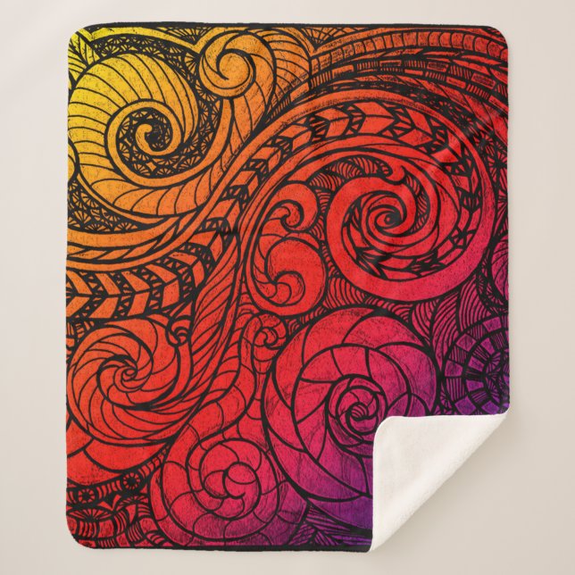 Cobertor Sherpa Sunset Swirl Aconchegante  (Frente)