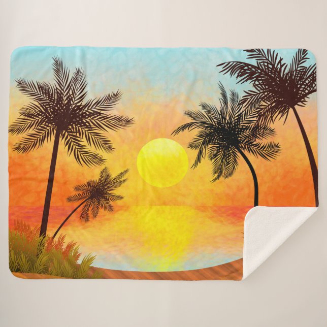 Cobertor Sherpa Sunset tropical (Frente (Horizontal))