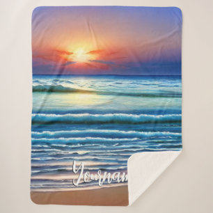 Cobertor Sherpa Sunset tropical na praia