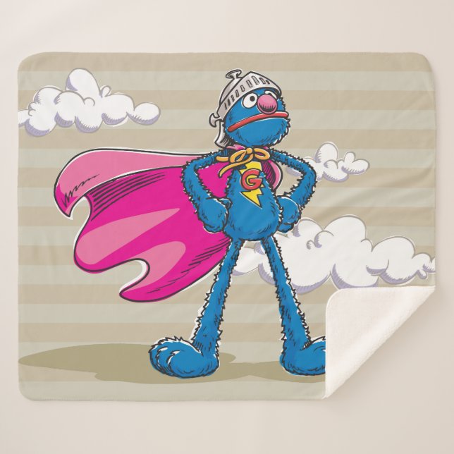 Cobertor Sherpa Super Grover (Frente (Horizontal))