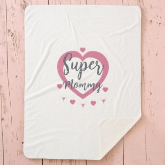 Cobertor Sherpa Super Mommy Personalized Best Mom Gift Sherpa