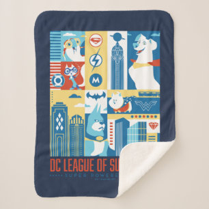 Cobertor Sherpa Super Powered Pack Art Deco Metropolis