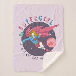 Cobertor Sherpa Supergirl Out Of This World Retro Graphic
