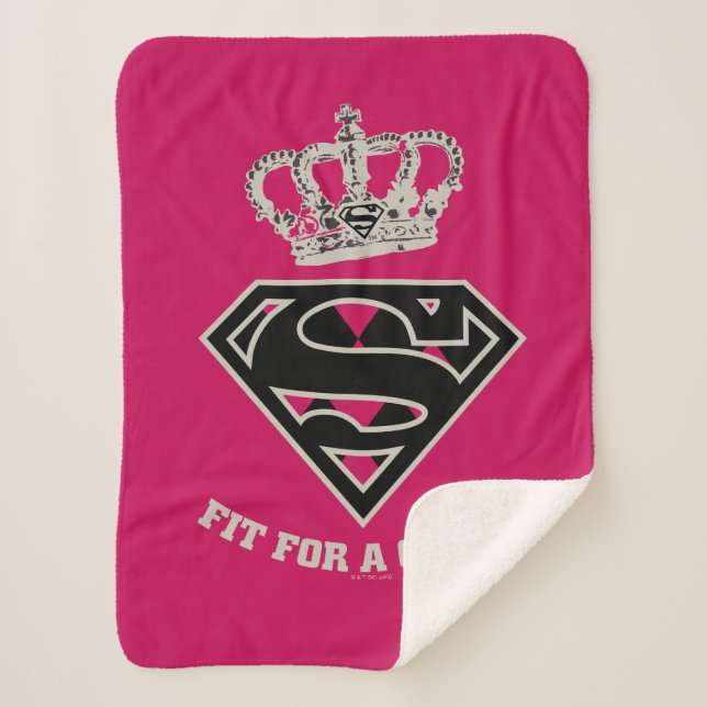Cobertor Sherpa Supergirl S-Shield "Ajustado Por Uma Rainha" (Frente)