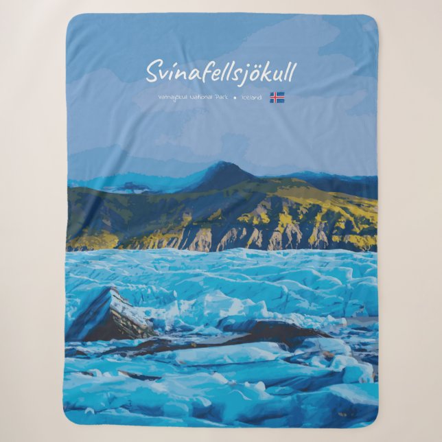 Cobertor Sherpa Svínafellsjökull, Iceland -  Glacier View (Frente)