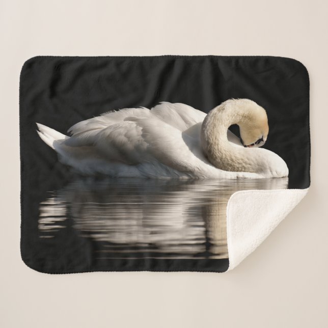 Cobertor Sherpa Swan Solitário (Frente (Horizontal))