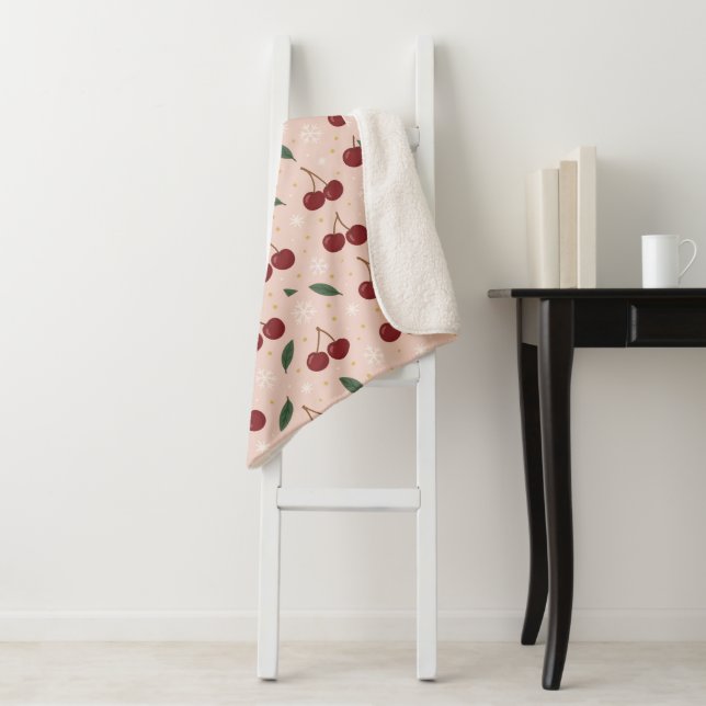 Cobertor Sherpa 🍒🌸Sweet Cherry Blush Snow Collection (In Situ)