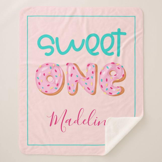Cobertor Sherpa Sweet One Rosquinha Sprinkles Design (Frente)
