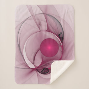 Cobertor Sherpa Swing Fractal, Abstrato moderna, Arte Rosa Berry