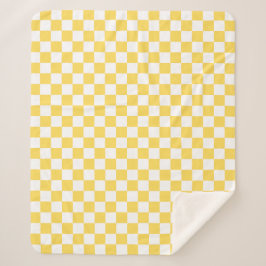 Cobertor Sherpa Tabuleiro de xadrez amarelo visual clássico