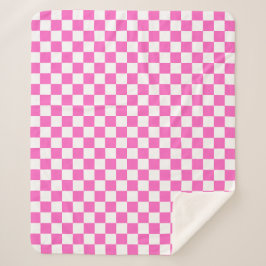 Cobertor Sherpa Tabuleiro de xadrez rosa visual clássico