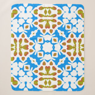 Cobertor Sherpa Talavera mexicana ornamentado tradicional. Univers