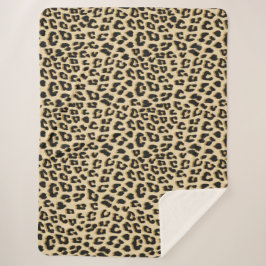 Cobertor Sherpa Tan Leopard Print