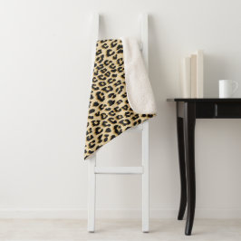 Cobertor Sherpa Tan Leopard Print