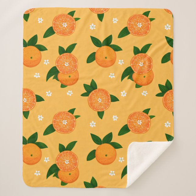 Cobertor Sherpa Tangerinas de Verão (Frente)