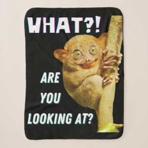 Cobertor Sherpa Tarsier Engraçado de Olhos Grandes O Que Você Está