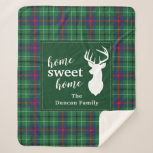 Cobertor Sherpa Tartan Christmas Sweet Home Xadrez Personalizada