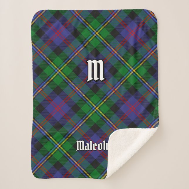 Cobertor Sherpa Tartan do Clã Malcolm (Frente)