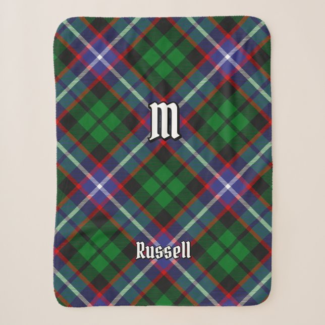 Cobertor Sherpa Tartan do Clã Russell (Frente)