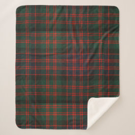 Cobertor Sherpa Tartan Verde e Vermelho profundo