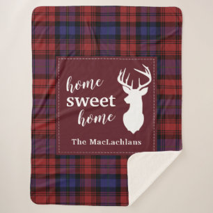 Cobertor Sherpa Tartan Xadrez Natal Clan MacLachlan Personalize
