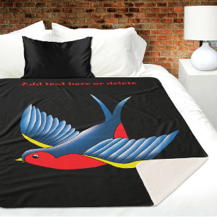 Cobertor Sherpa Tatuagem Vermelha de Engolir