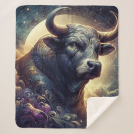 Cobertor Sherpa Taurus Zodiac Art - Touro Majestoso