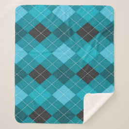 Cobertor Sherpa Teal Argyle