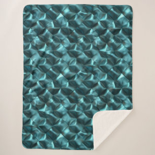 Cobertor Sherpa Teal Blue Abstrato Glam Natal