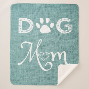 Cobertor Sherpa Teal Burlap Dog Mãe Sherpa Blanket